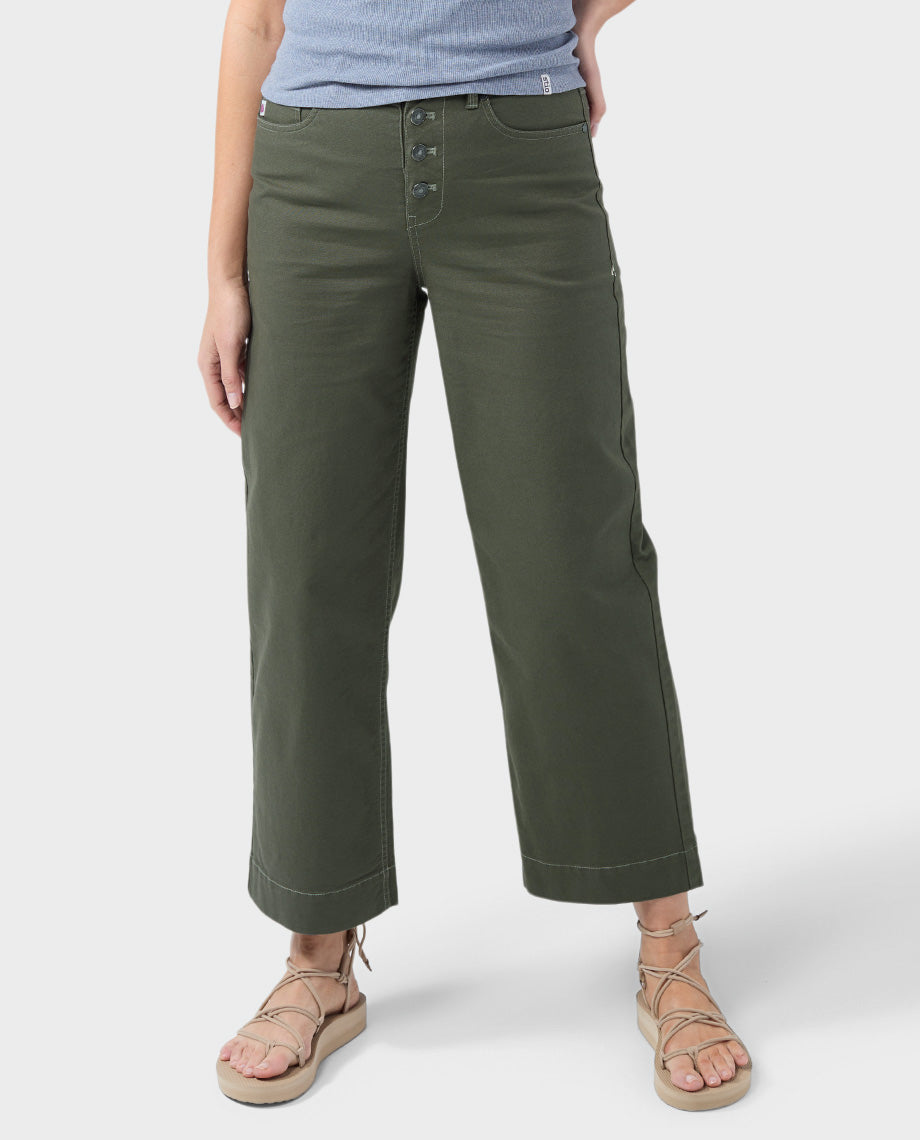 Women's Rivet Wide Leg Canvas Pant - Image 4