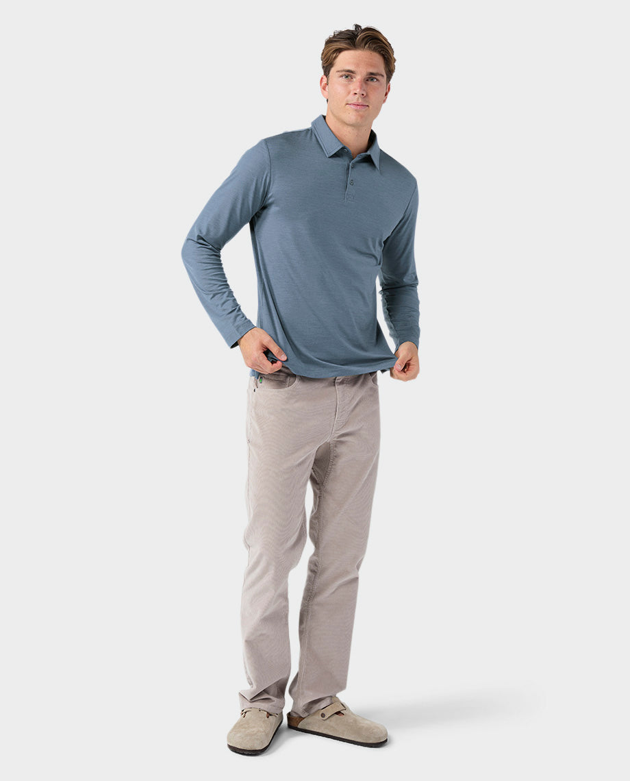 Men's Alpin Lightweight Merino Polo LS - Image 11
