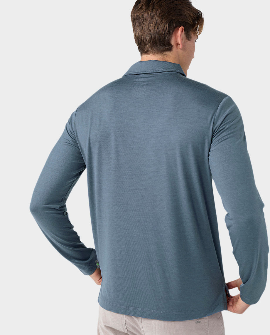 Men's Alpin Lightweight Merino Polo LS - Image 12