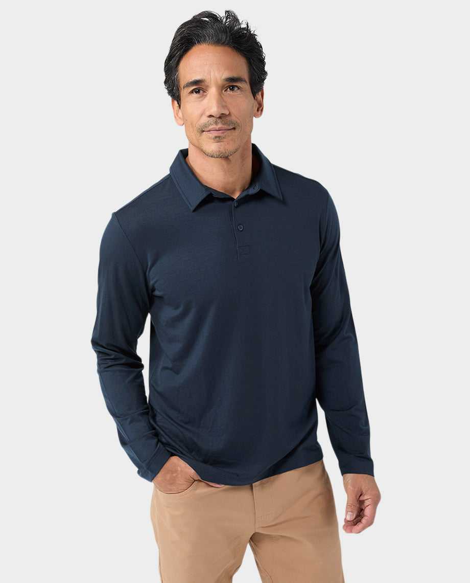 Men's Alpin Lightweight Merino Polo LS - Image 15