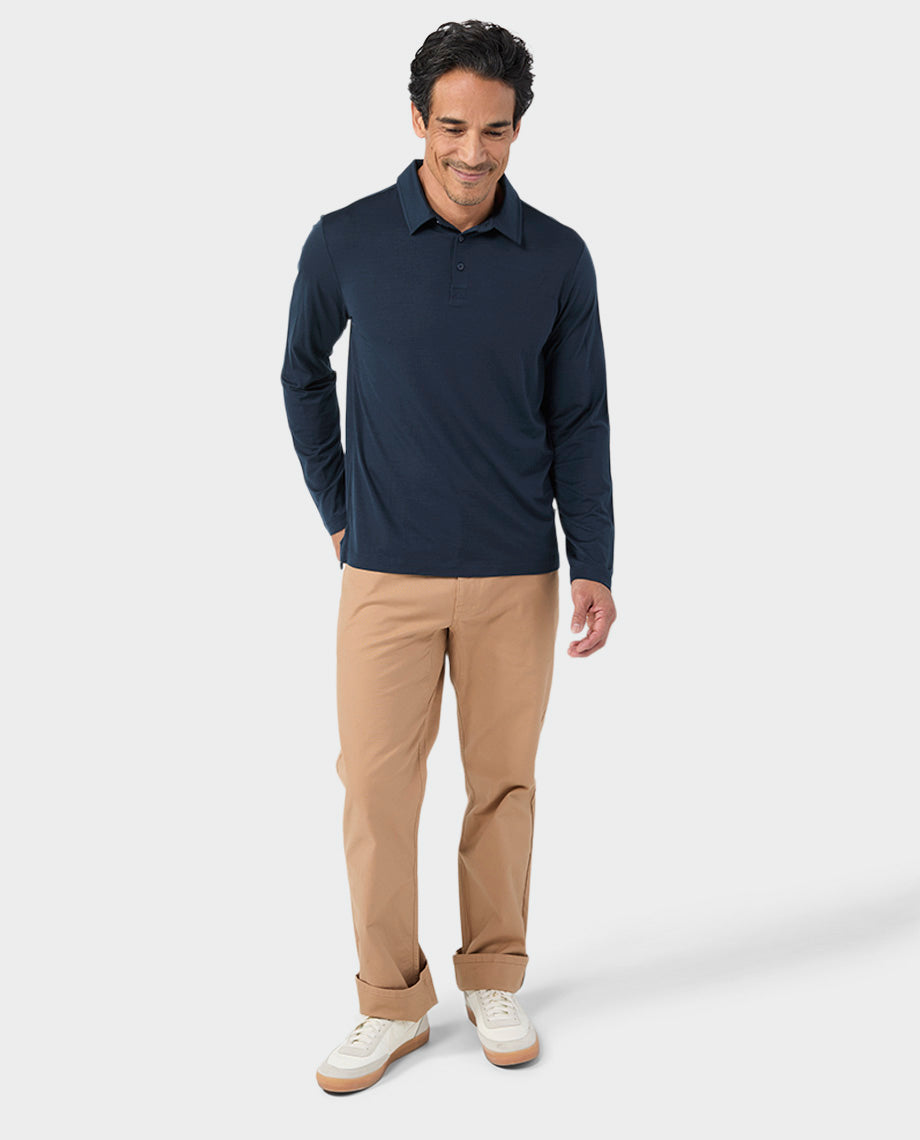 Men's Alpin Lightweight Merino Polo LS - Image 16