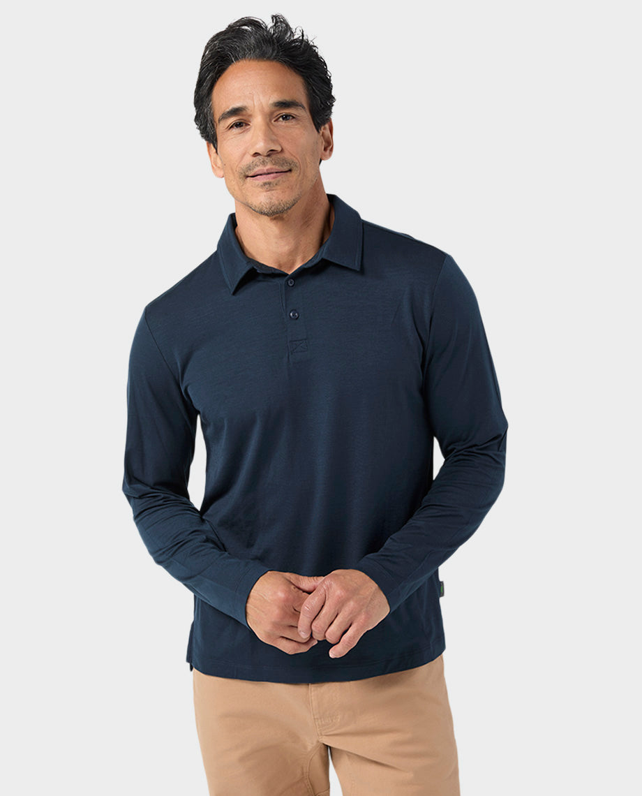 Men's Alpin Lightweight Merino Polo LS - Image 18