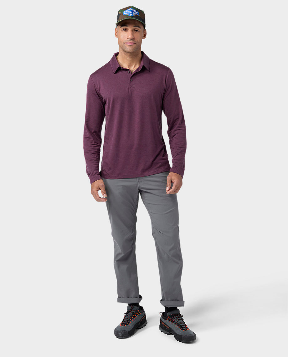 Men's Alpin Lightweight Merino Polo LS - Image 24
