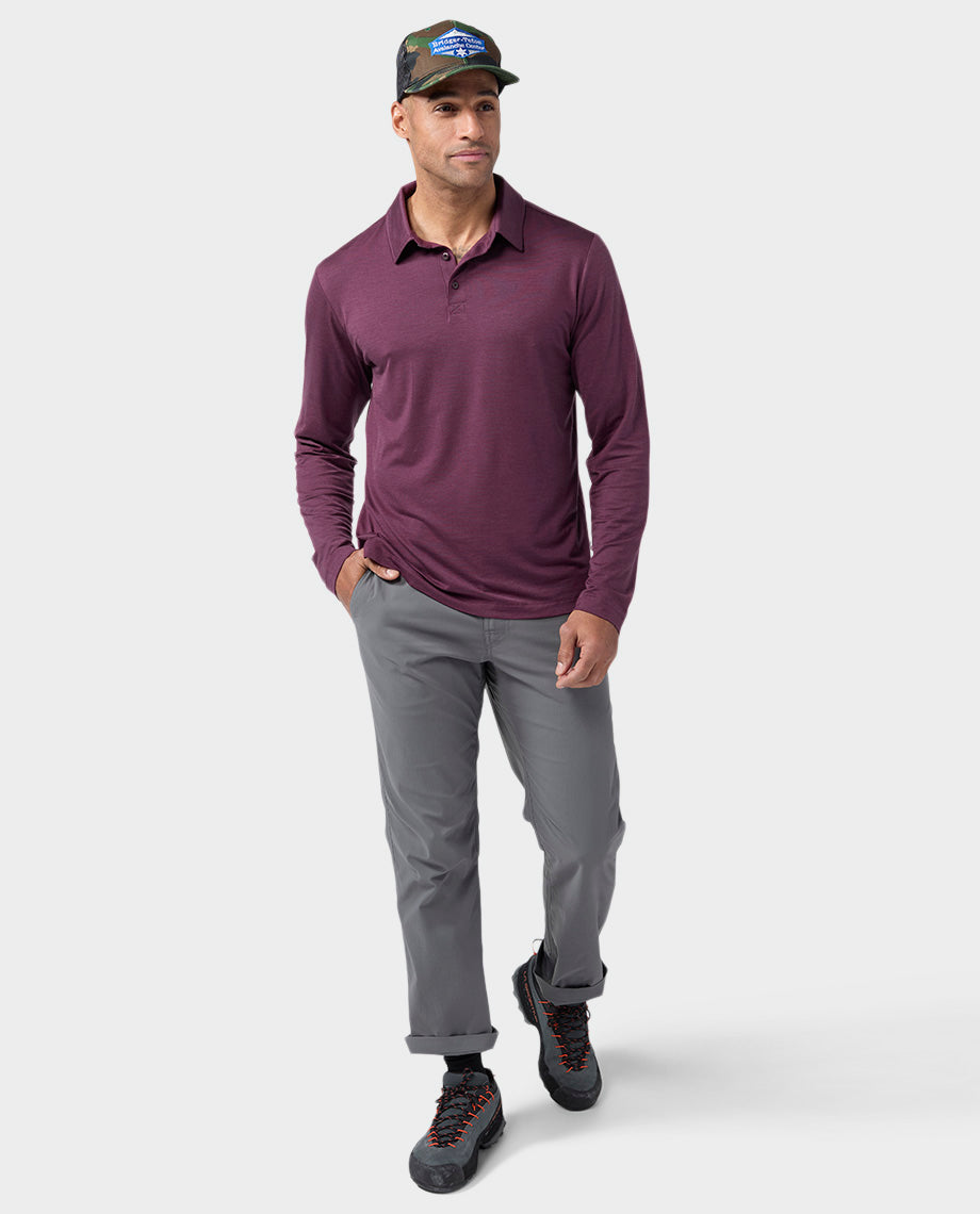 Men's Alpin Lightweight Merino Polo LS - Image 25